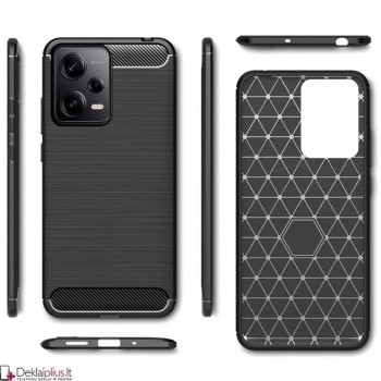 Carbon guminis dėklas - juodas (Xiaomi Redmi Note 12 Pro Plus) Carbon guminis dėklas - juodas (Xiaomi Redmi Note 12 Pro Plus)